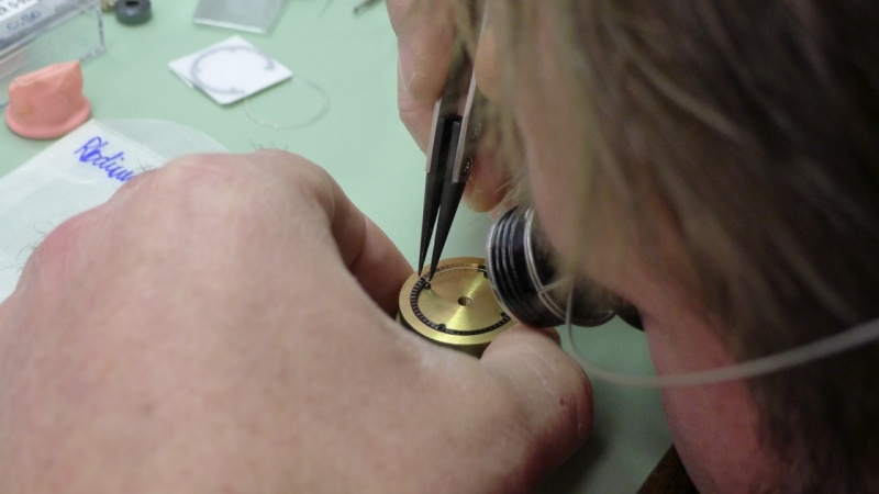 The subdial chapter rings being inspected...