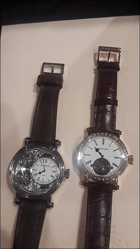 Vertical Tourbillon and J-Class Magister Tourbillon with diamonds.