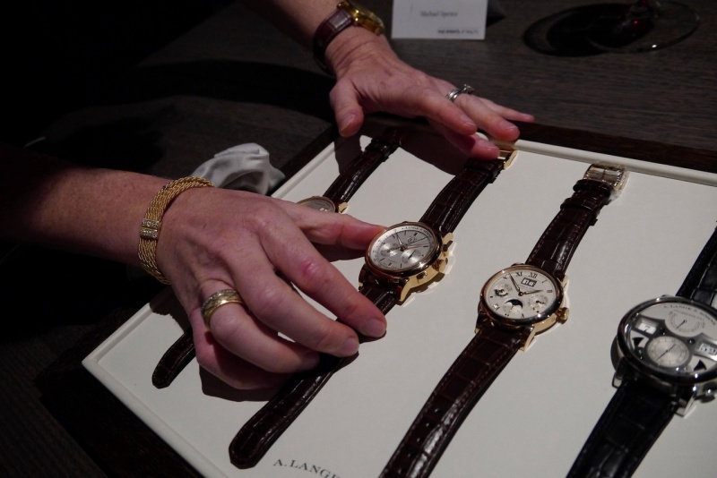 Joanna showing me a selection of watches