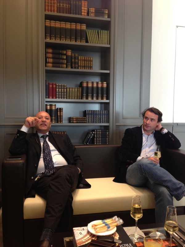 Simon & A.Lange President Gaetan Guillosson, he was very apologetic that he was dressed casually, but his flight was canceled and he decided to hang out at the store.