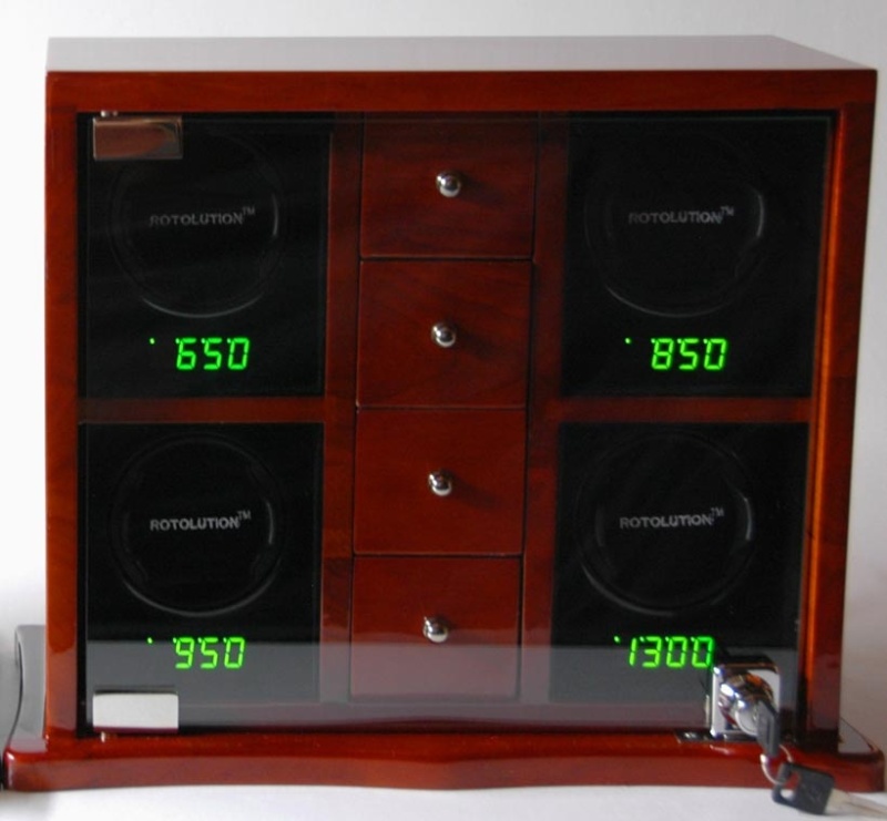 Rotolution 4 Watch Winder in Cherry Wood