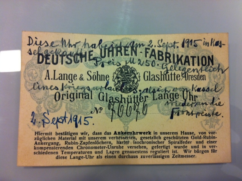 Front of the certificate