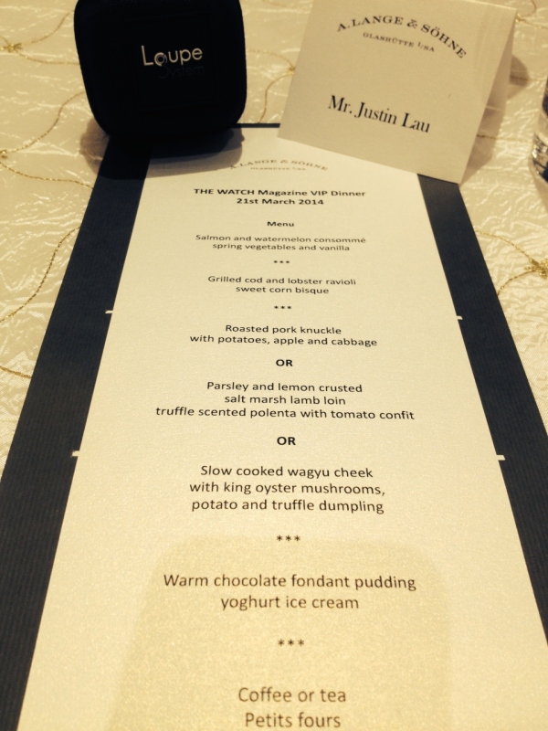A very nice menu with German beverages throughout the meal! As you can see I brought along the best loupe money can buy!