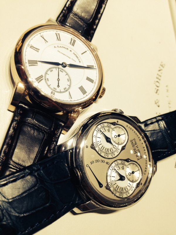 I think this is a nice pair, dont you? Gorgeous enamel dial on what appears to be a very simple Richard Lange....