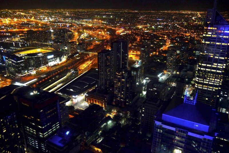Night view of Melbourne from 55 th. floor