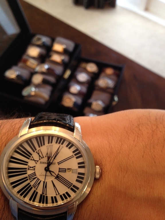 On the wrist with cousins in the background