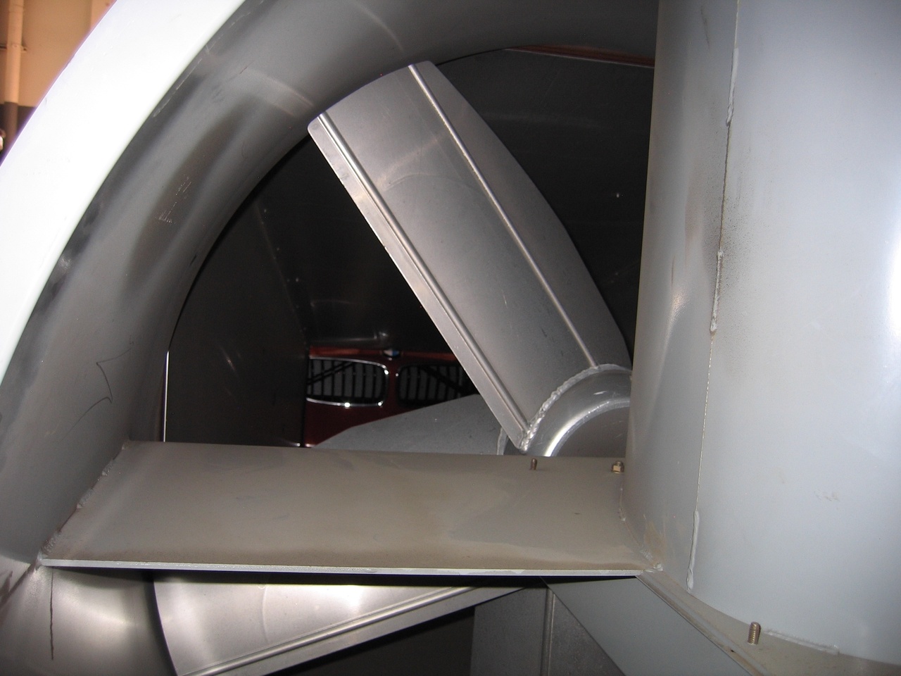 The fan increases speed when the car increases its theoretical speed.