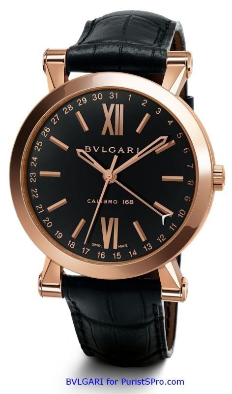 Sotirio Bulgari, 43mm 18 ct pink gold case, alligator strap