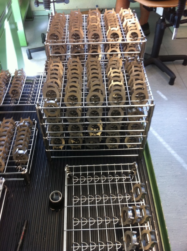 In the racks after many steps already.