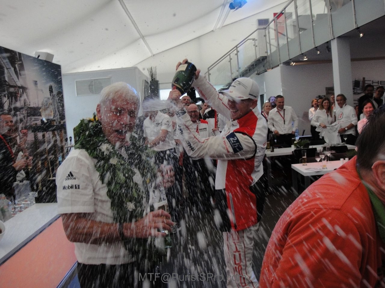 Matthias Müller gets very wet