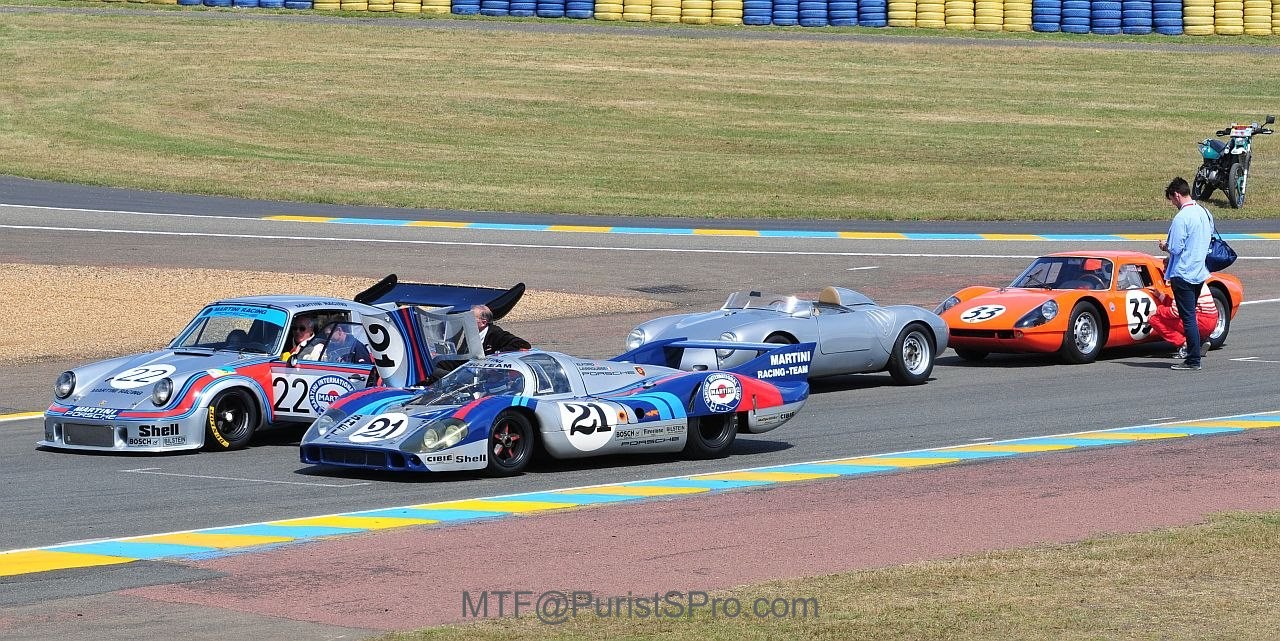 L-R: Porsche 911 RSR (1974), 917 (1971), 550 (1958), 904 (1964)