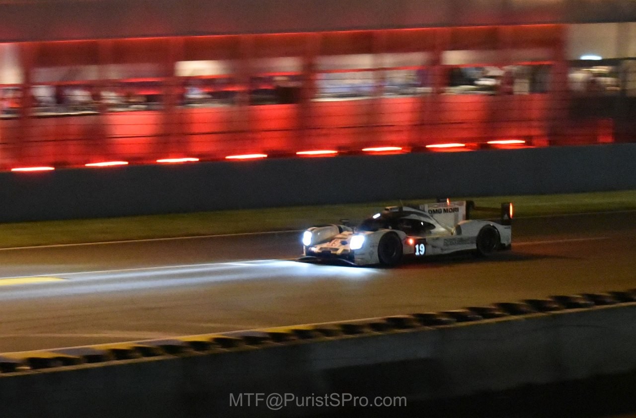 Porsche 919 Hybrid Car No. 19 at Night