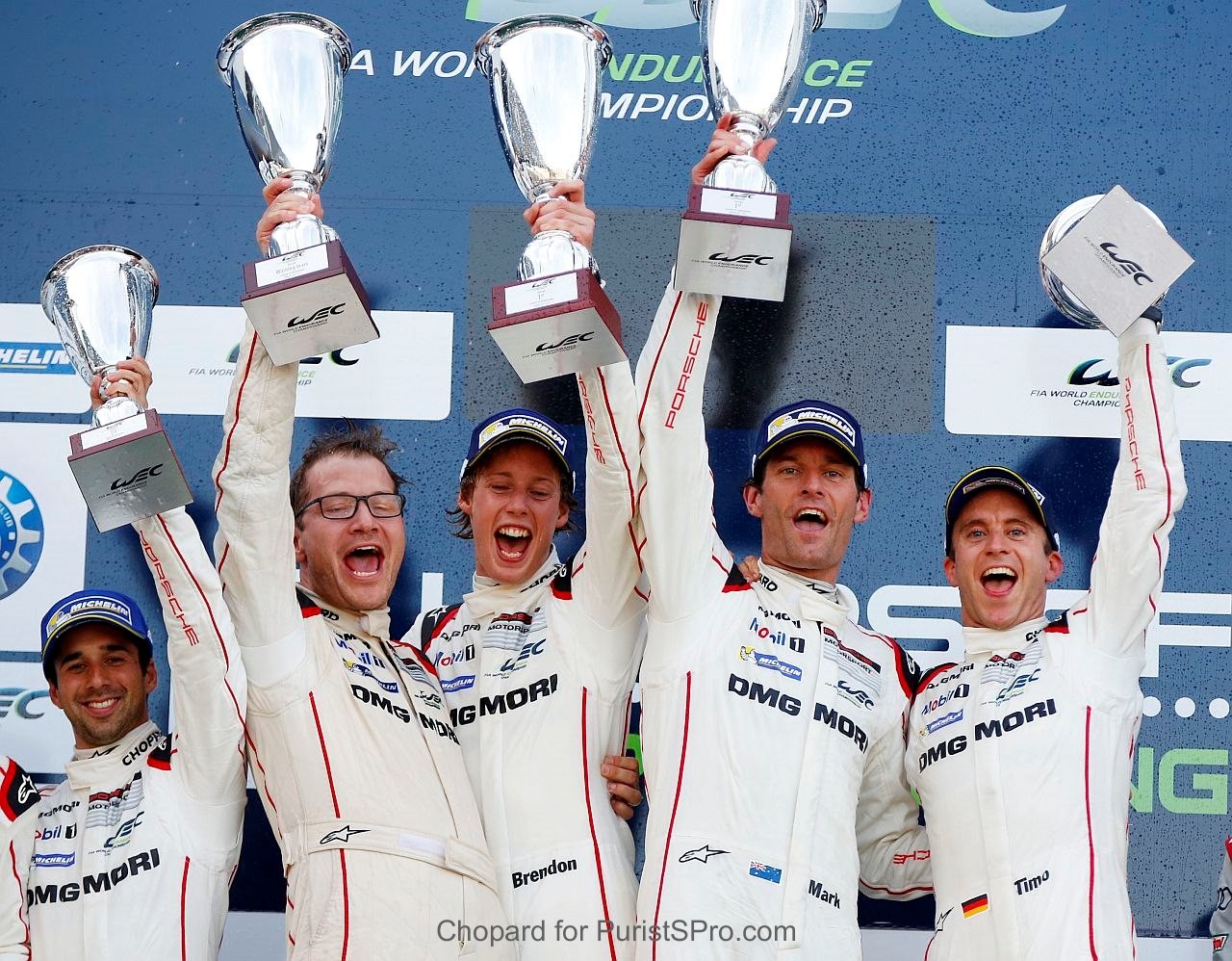Mark Webber & team mates - Winner of 6 Hours of Nürburgring 2015