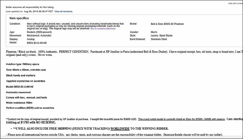 Listing Description