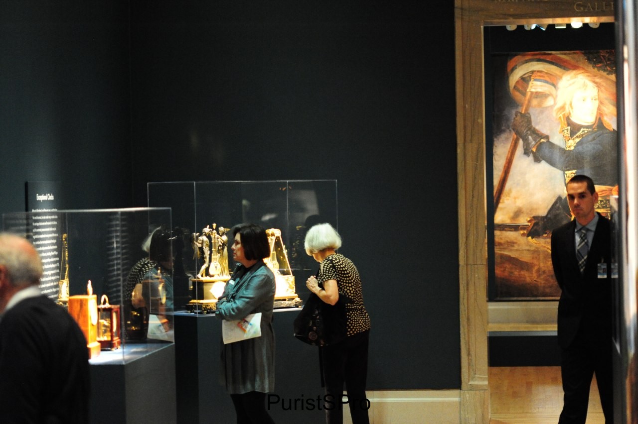 The exhibit is busy and well attended by patrons. Most are not watch savants. 