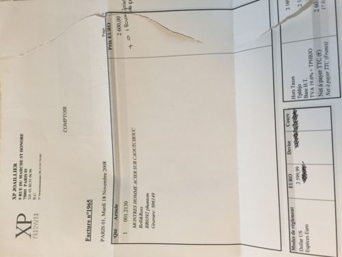 Requested original receipt