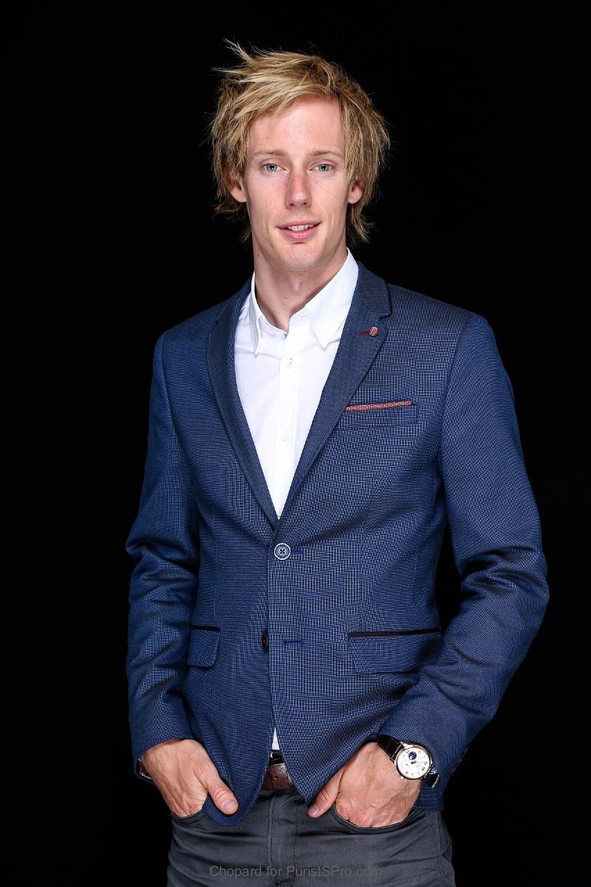Brendon Hartley wearing L.U.C Lunar Big Date
