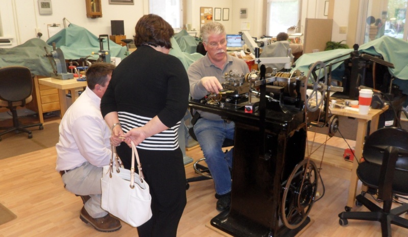Mr. Roland Murphy on one of his 5 antique rose engines