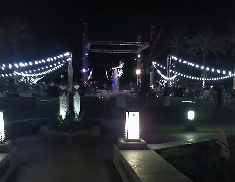 Festivities with trapeze artists