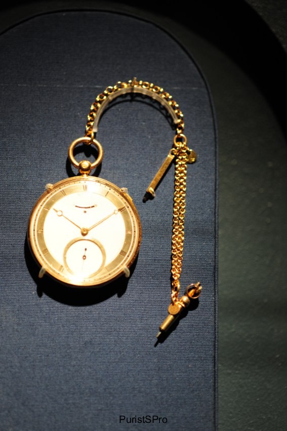 A half-quarter-repeating watch with Roman numerals and Breguet hands. Sold to a Royal for 4800 Francs. 