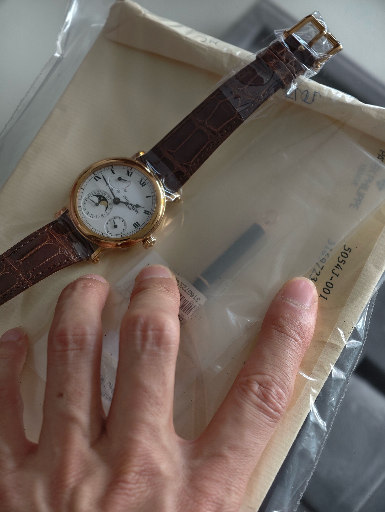 Watch by Patek Philippe, Complications, 5054J, Calatrava Officer's Style Moon Phase Power Reserve