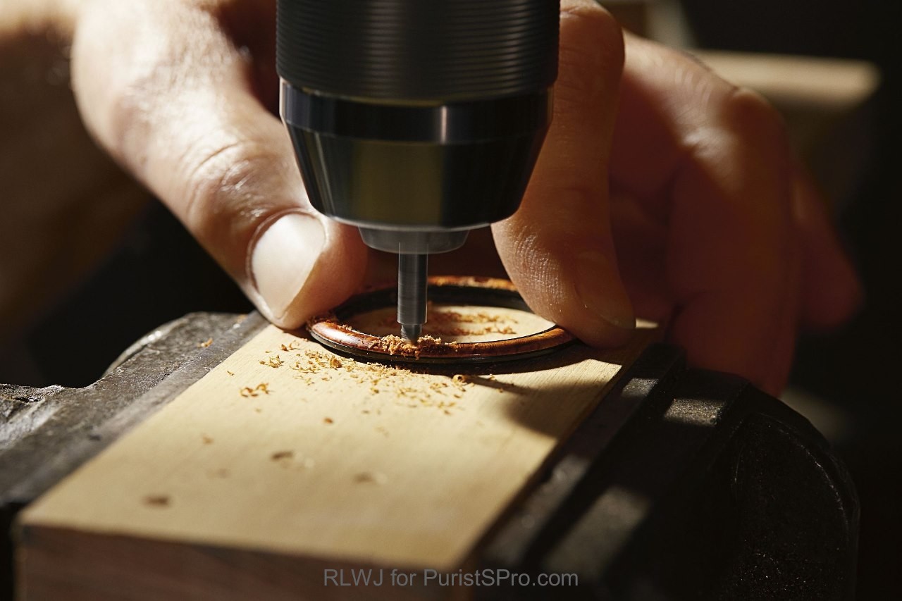 Ambonya Burl Wood Bezel drilling