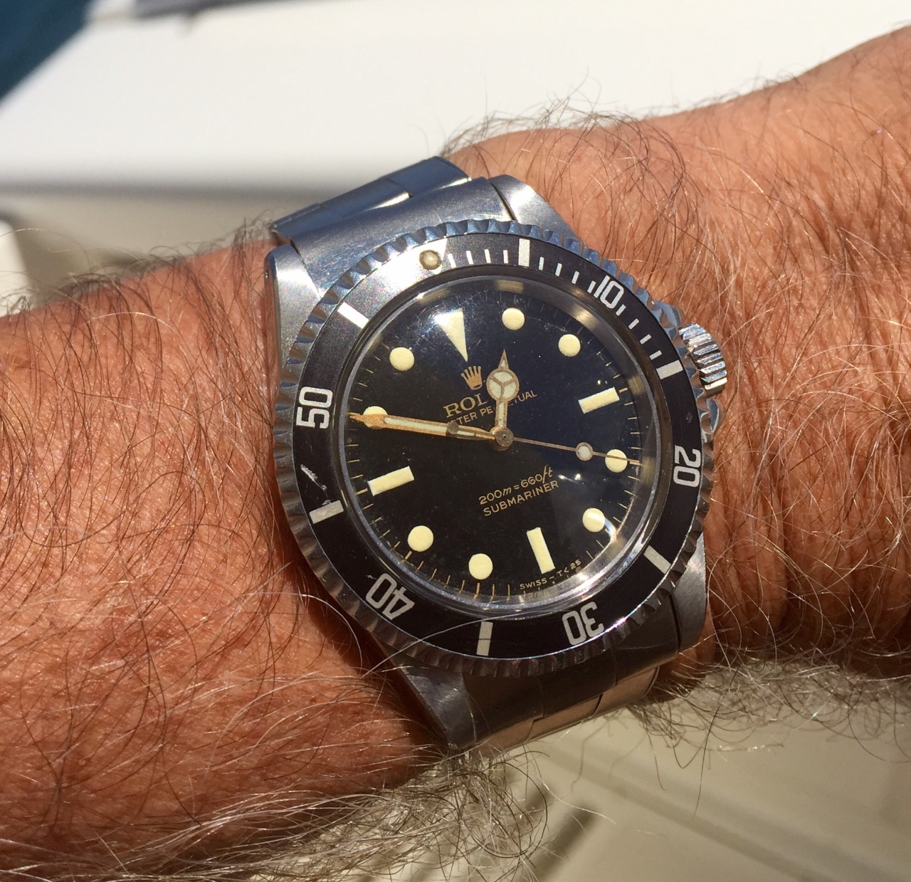 Rolex 5513 Bart Simpson. Flat top Rolex crown gilt dial. 