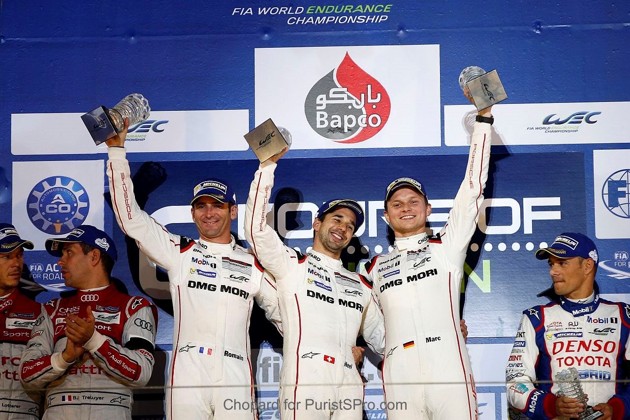 Romain Dumas, Neel Jani and Marc Lieb won the 6 Hours of Bahrain Race