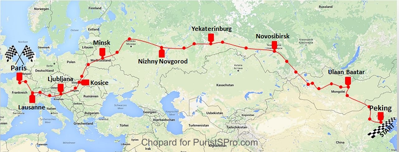 PEK-PAR Rally 2016 Route