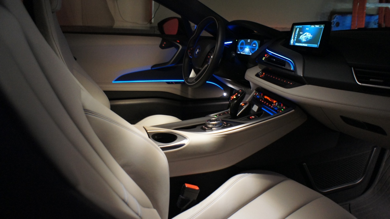 BMWs or Minis has this configurable strip lights which I think its cool.