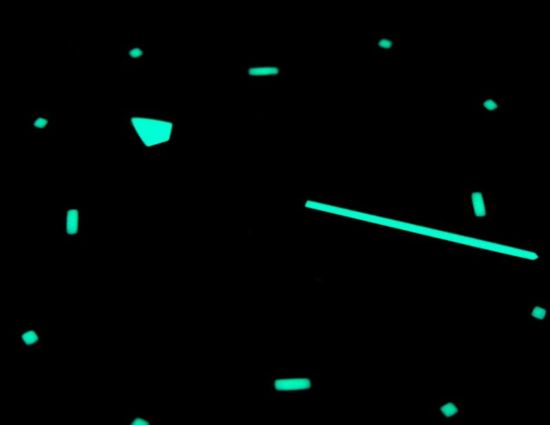 This is lume on my Longines Legend Diver. I cant seem to do better than this poor example of a lume shot. :-(