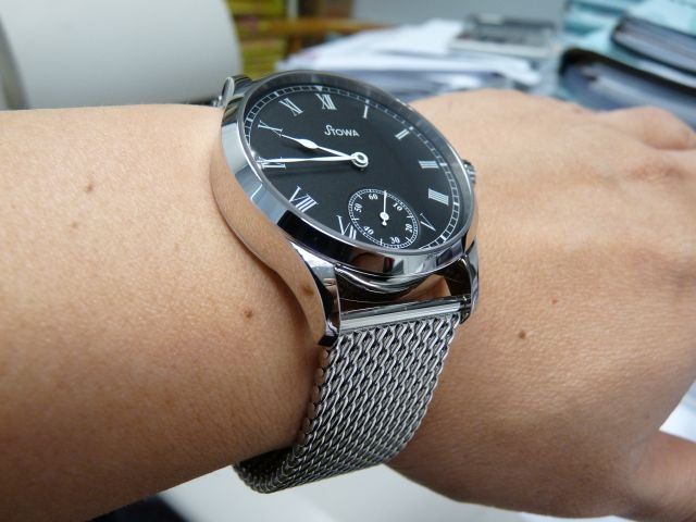 The Milanaise bracelet adds considerable weight to the watch