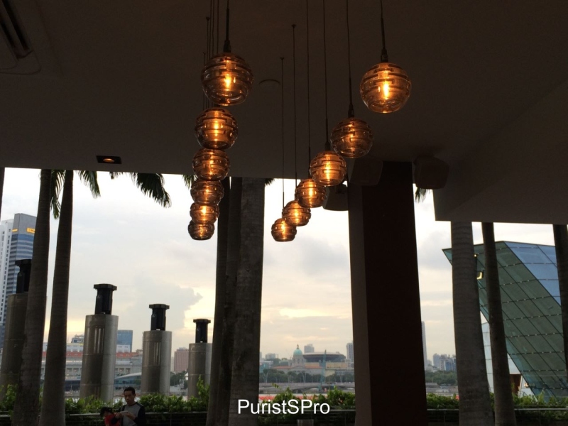 The venue, a bistro at Marina Bay Sands, overlooking the CBD of Singapore