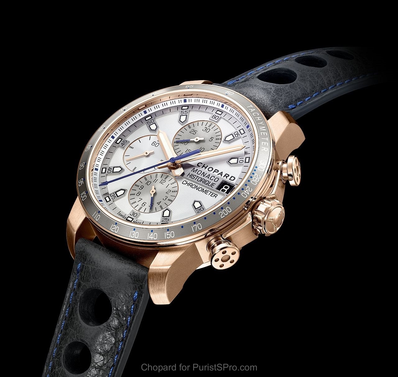 CHOPARD Grand Prix de Monaco Historique 2016 Rose Gold on Barenia leather
