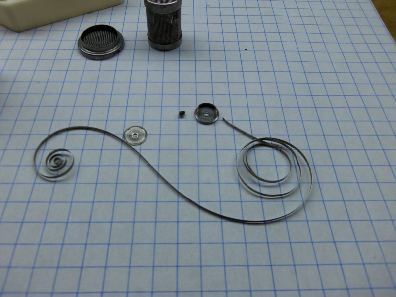 Mainspring and barrel assembly.
