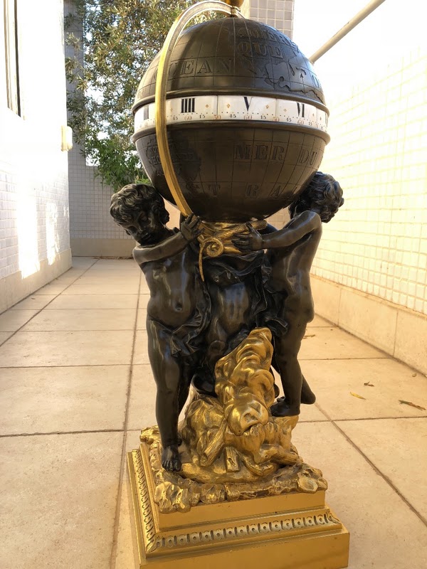 Old globe Table clock around 1850 watch listing