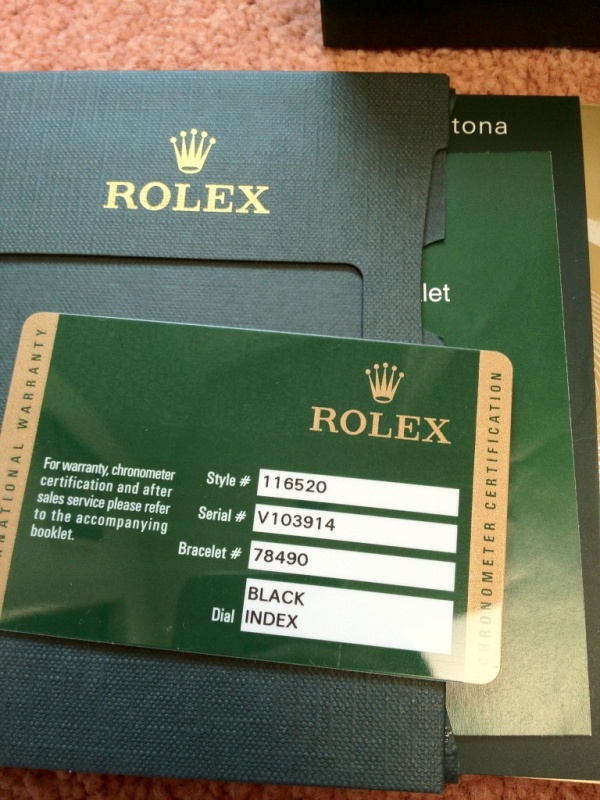 Rolex watch listing