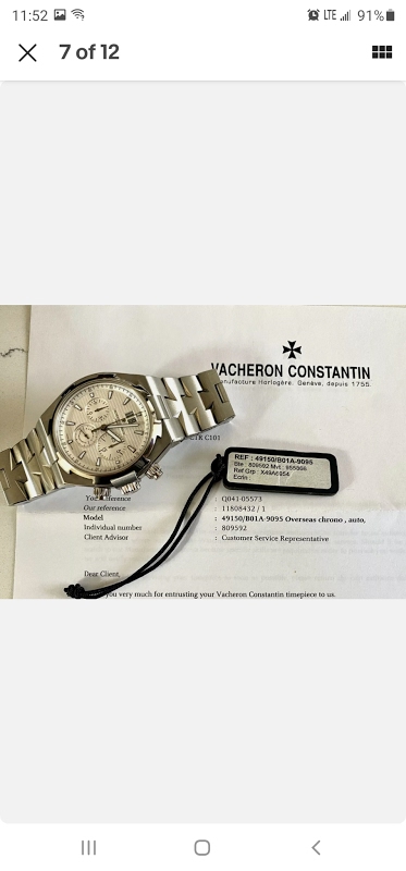 Vacheron Constantin watch listing