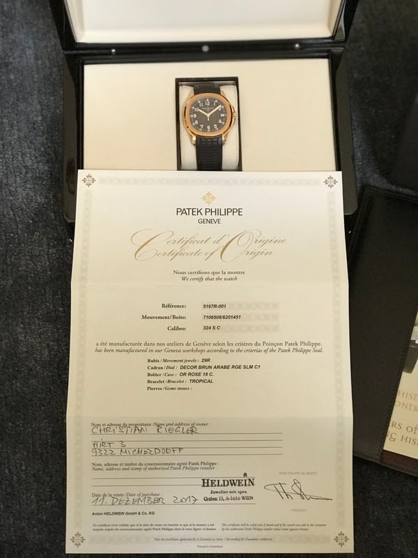 Patek Philippe watch listing