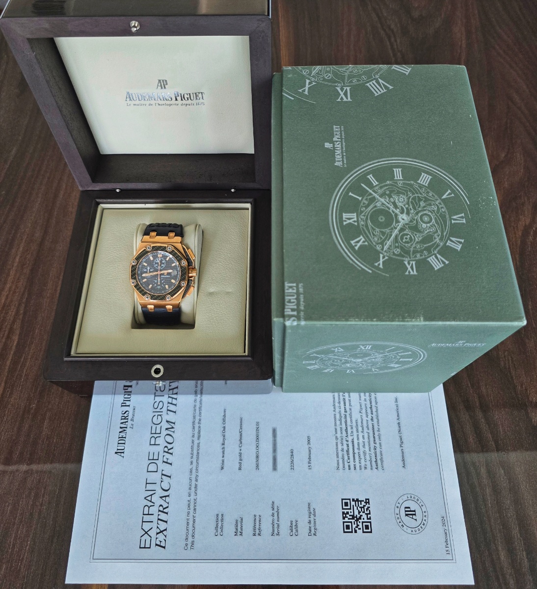 Audemars Piguet watch listing