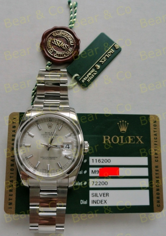 Rolex watch listing