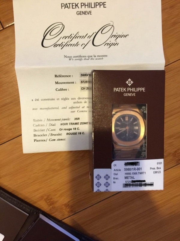 Patek Philippe watch listing