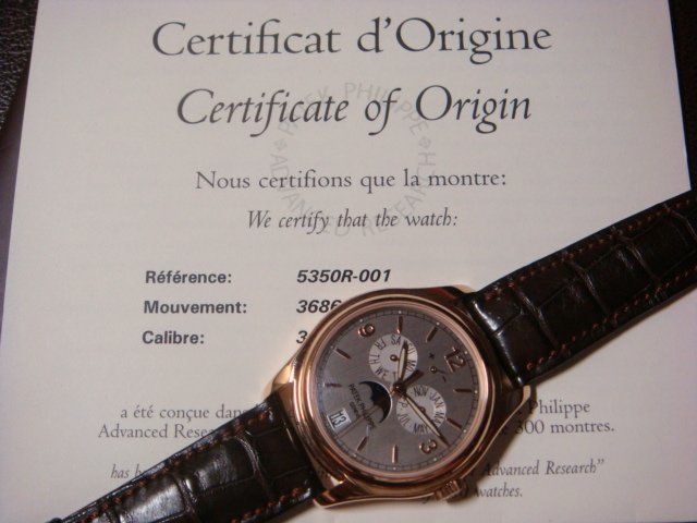 Patek Philippe watch listing