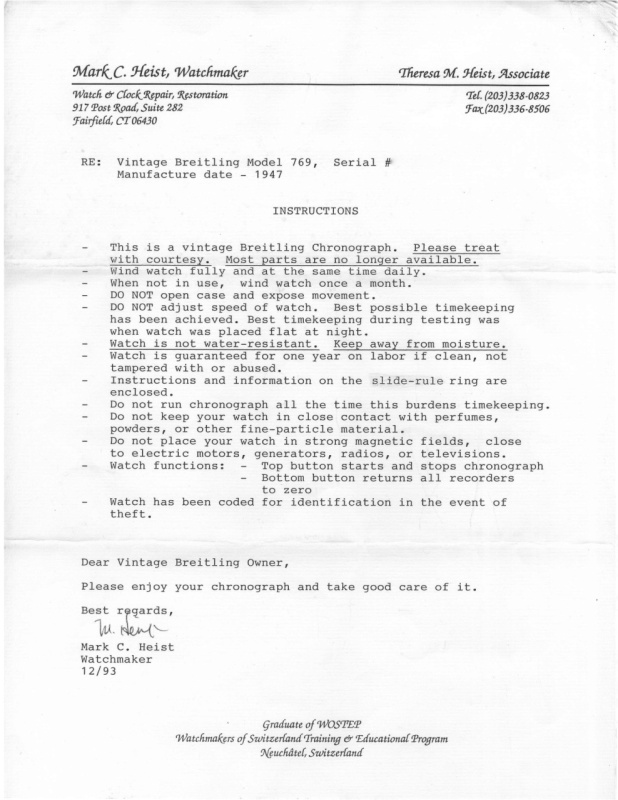 Breitling watch listing