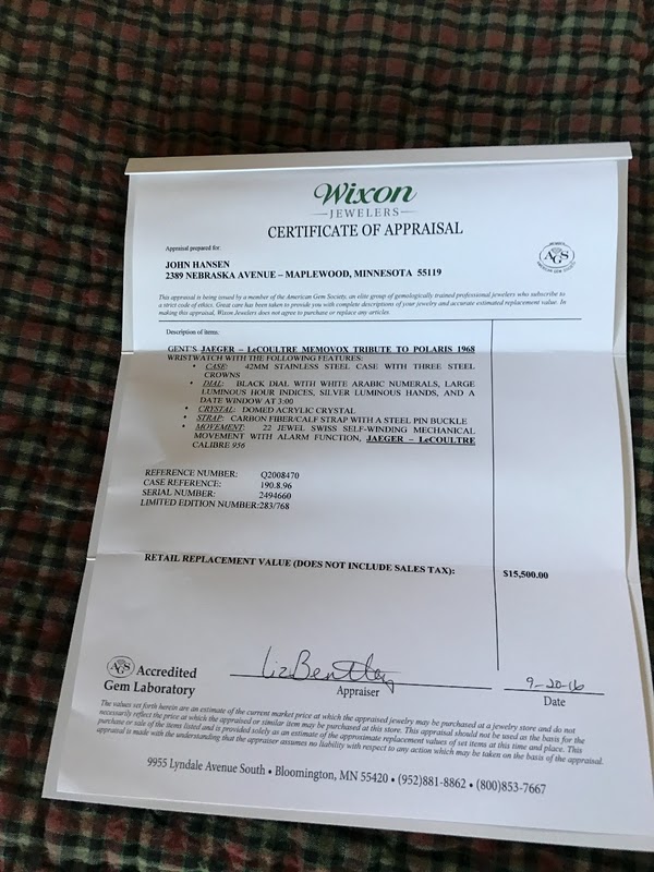 Jaeger LeCoultre watch listing