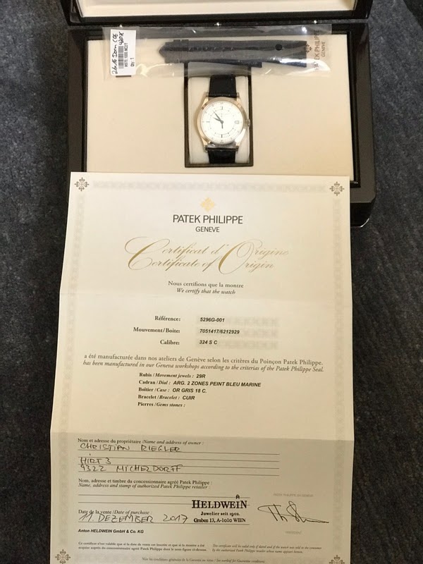 Patek Philippe watch listing