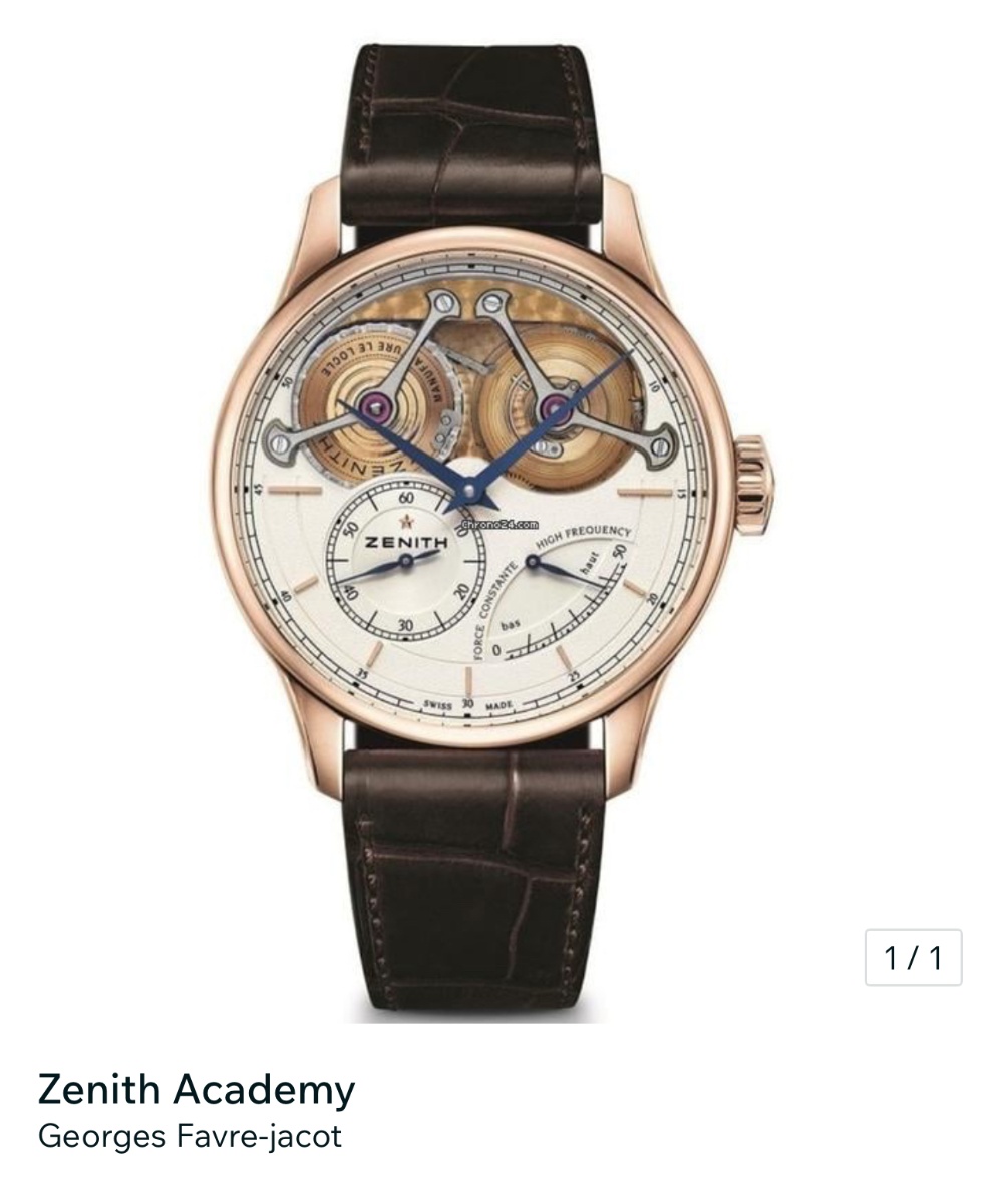 Zenith watch listing