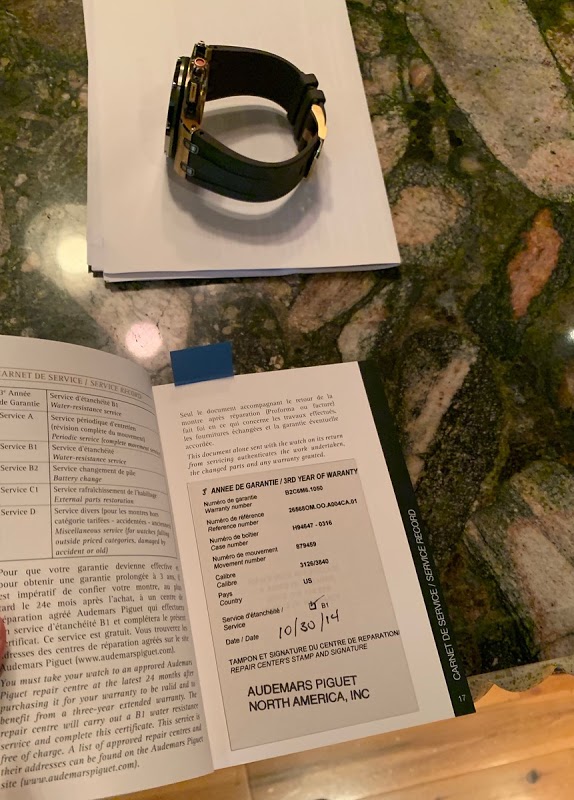 Audemars Piguet watch listing