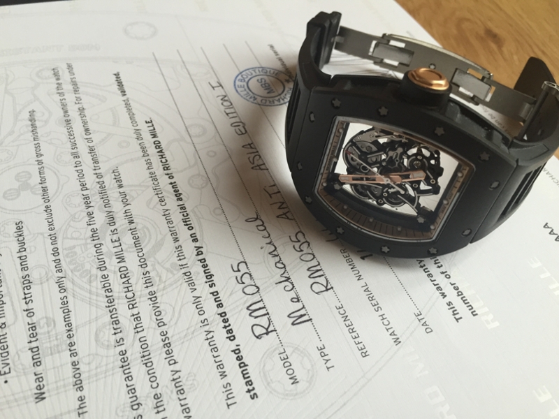 Richard Mille watch listing