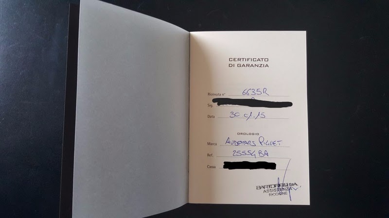 Audemars Piguet watch listing